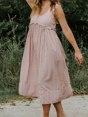 Anthropologie Pink Gingham Sundress for Girls